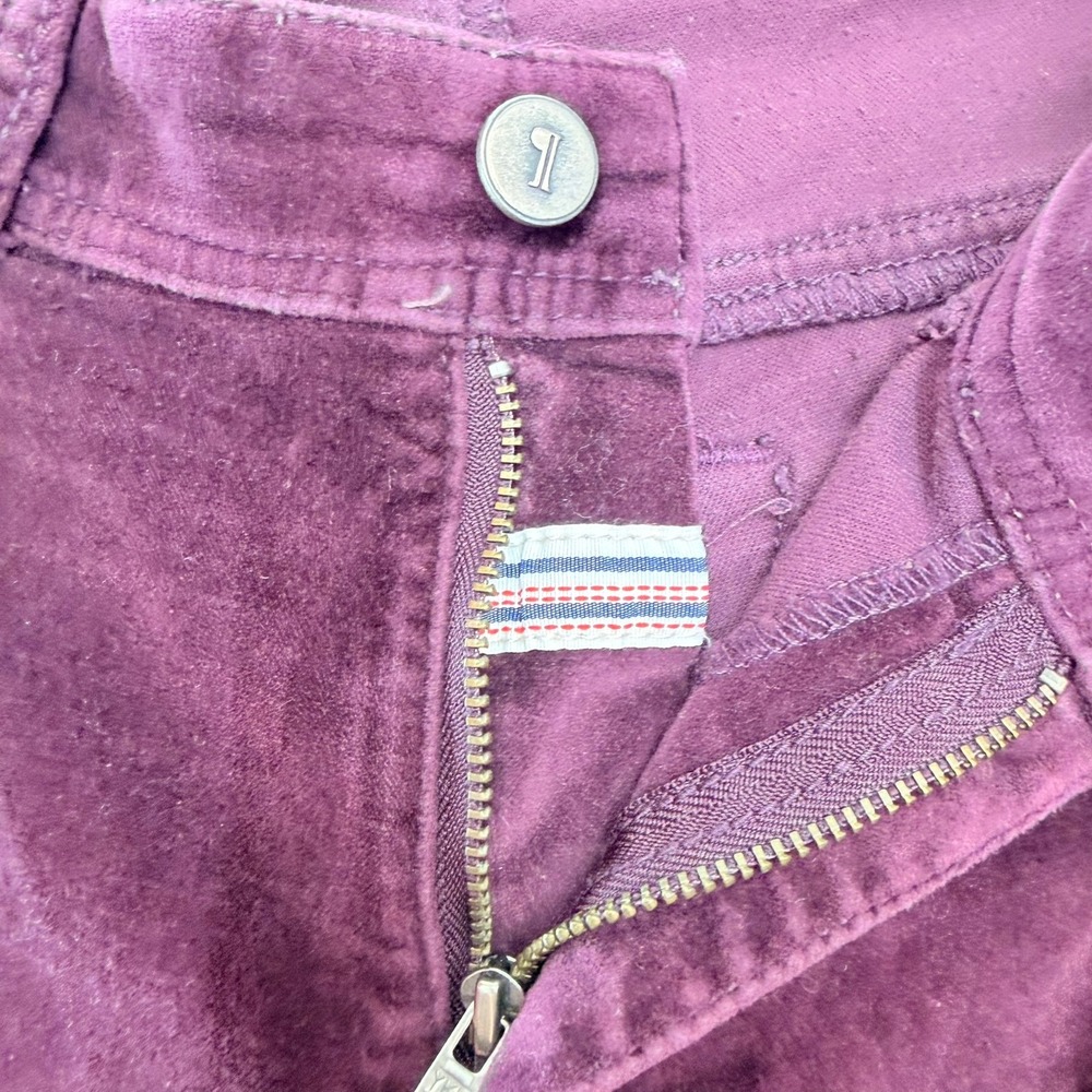 Pilcro and the Letterpress Pants Women 27 Purple Serif Velvet Anthropologie - Picture 11 of 12